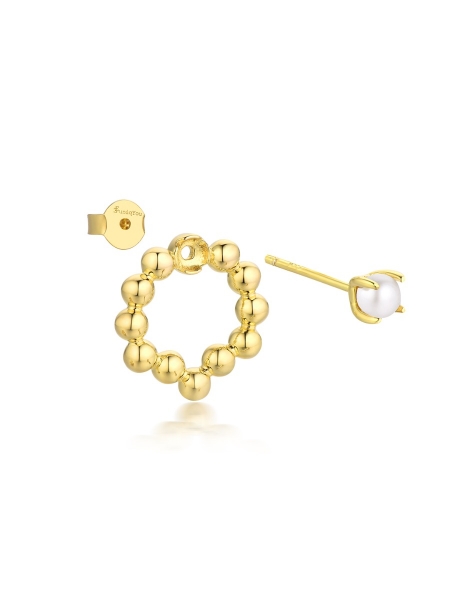 MIA WREATH WITH 4MM PEARL STUD - 18K GOLD VERMEIL