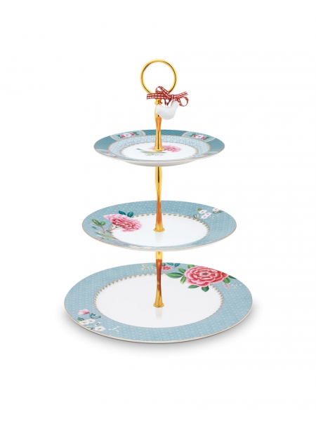 CAKE STAND 3 TIERS BLUSHING BIRDS BLUE BY PIP STUDIO