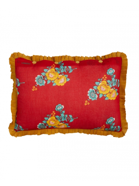 BOUQUET RED ORGANZA CUSHION COVER, 35X50 CM, BY LISA CORTI