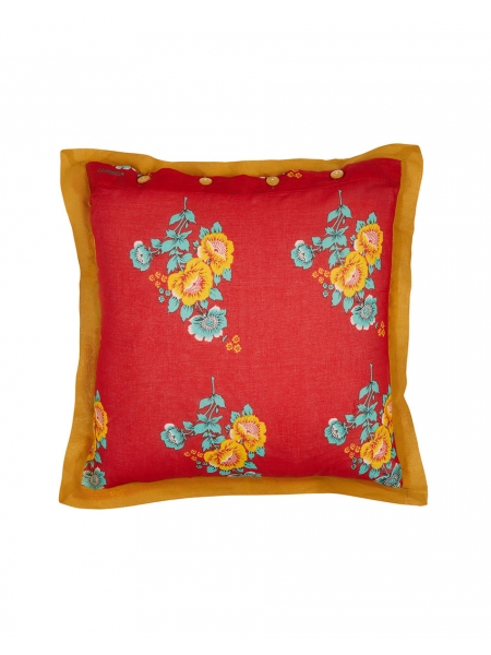BOUQUET RED ORGANZA CUSHION COVER, 45X45 CM, BY LISA CORTI