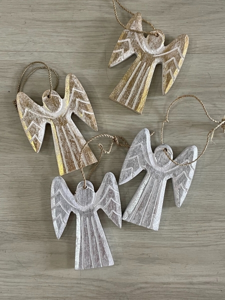 CHRISTMAS ANGEL HANGING DECORATION - SILVER