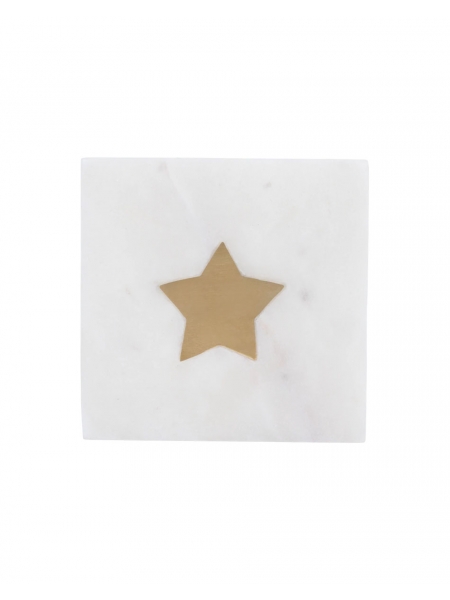 MARBLE COASTER WITH BRASS STAR BY A LA COLLECTION