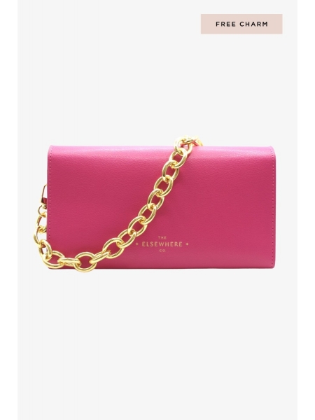 TRAVEL WALLET & CHUNKY CHAIN SET - PARADISE PINK