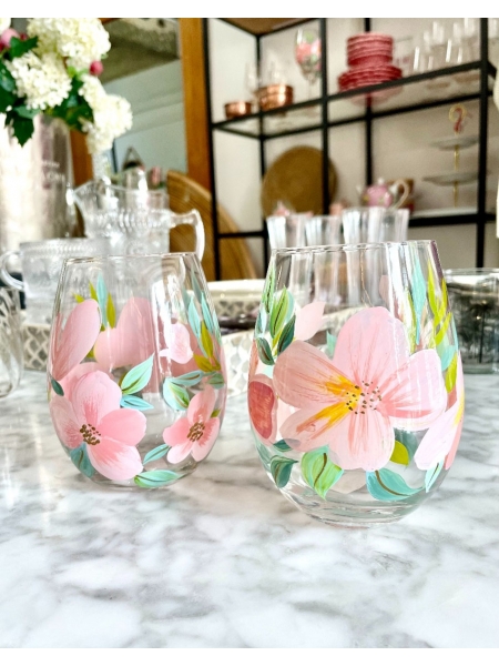 Spring Florals Drinking Glass - set of 2