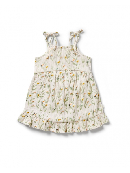 PEEK-A-BOO CRINKLE RUFFLE DRESS BY WILSON AND FRENCHY