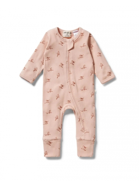 ROBIN ORGANIC RIB ZIPSUIT WITH FEET FROM WILSON AND FRENCHY