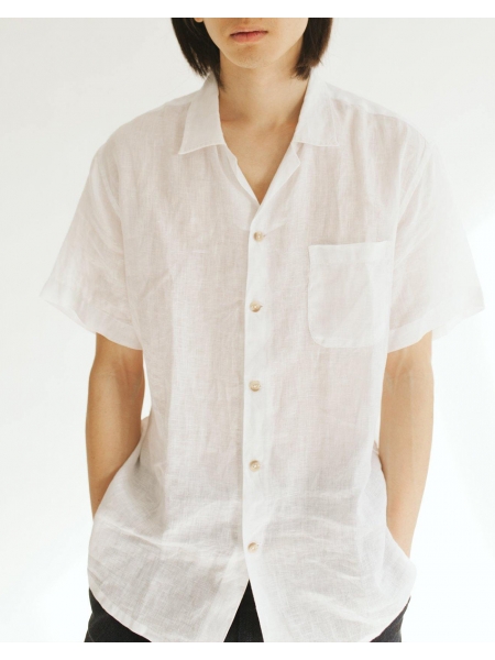 Relaxed Fit Linen  - White