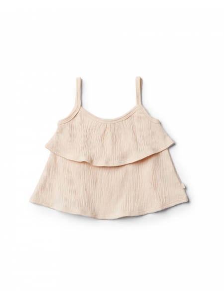 PEACH DUST CRINKLE RUFFLE TANK BY WILSON AND FRENCHY